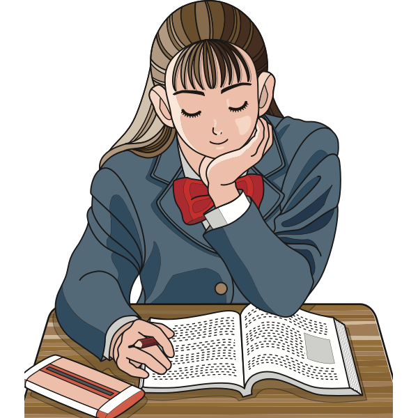 SVG Schoolgirl studying