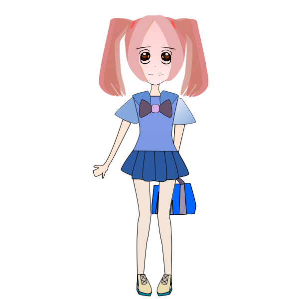 SVG Schoolgirl with blue uniform