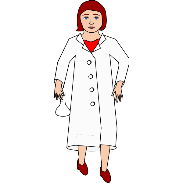 SVG Scientist holding flask