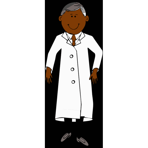 SVG Scientist in white lab coat vector clip art