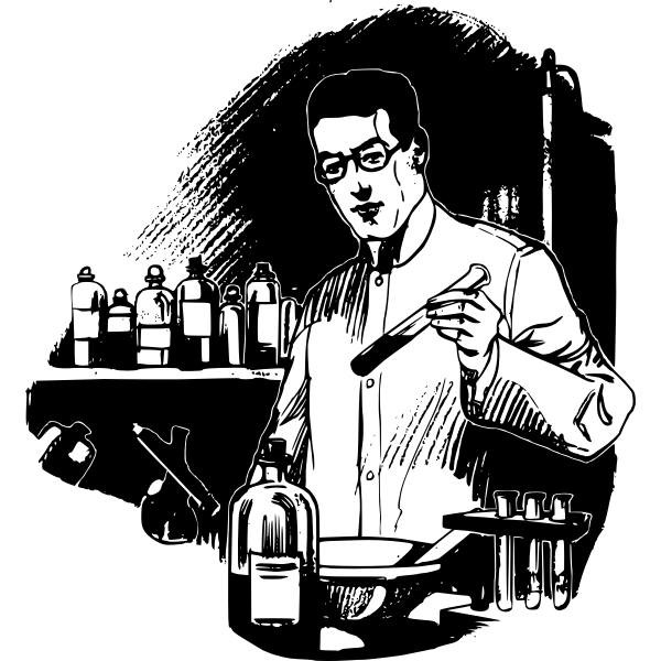 SVG Scientist with beaker