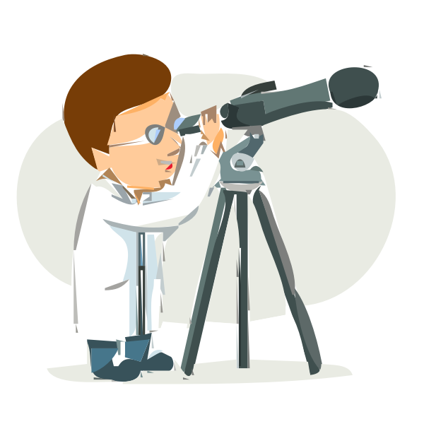 SVG Scientist with binoculars