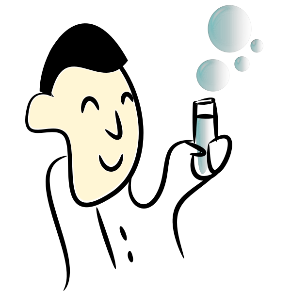 SVG Scientist with bubbly flask