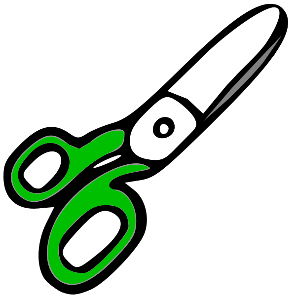 SVG Scissors with green handles
