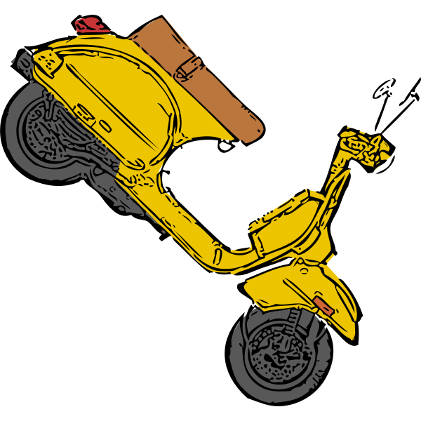 SVG Scooter on its front tire vector clip art