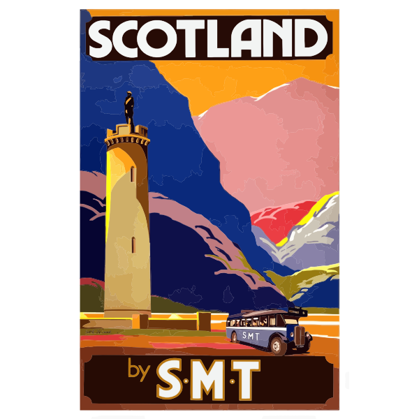 SVG Scottish tourist poster