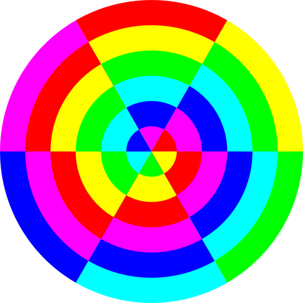 SVG scrambled 6 color pizza