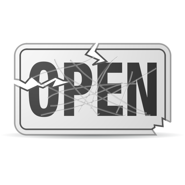 SVG Scratched and Damaged Open Sign