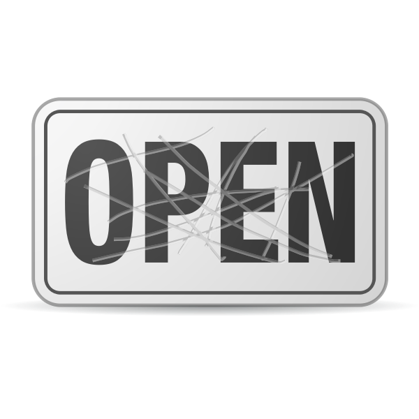 SVG Scratched Open Sign