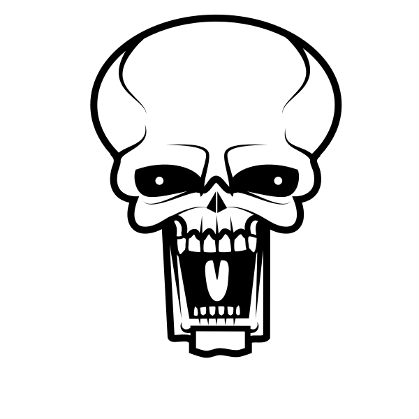 SVG Screaming skull silhouette