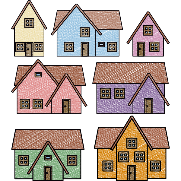 SVG Scribble houses
