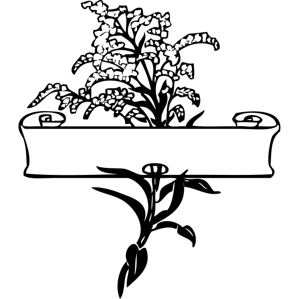 SVG Scroll with flower spray vector