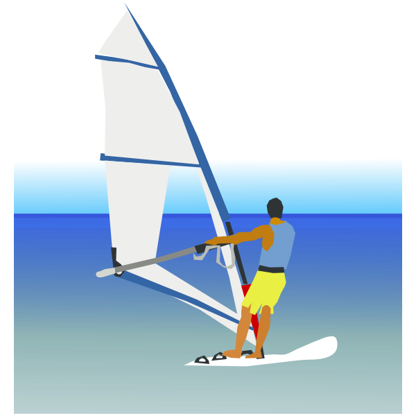 SVG Sea scene with windsurfer vector illustration