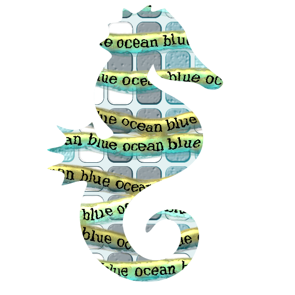 SVG Seahorse silhouette with pattern