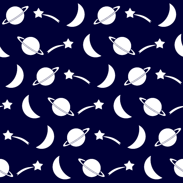 SVG Seamless pattern with space objects