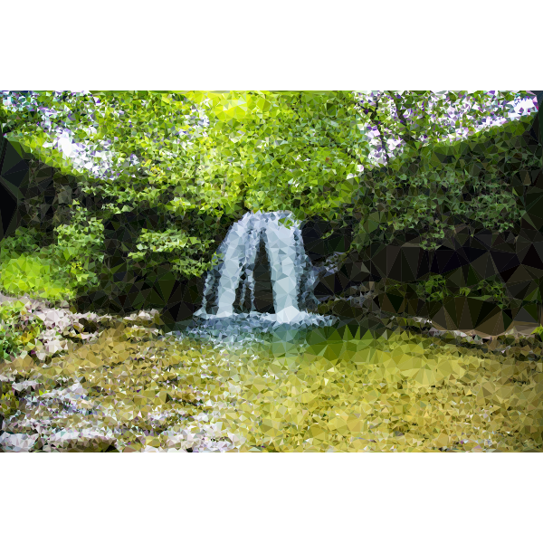 SVG Secluded Waterfall