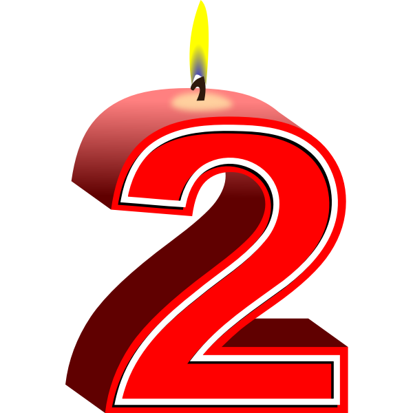 SVG Second birthday candle