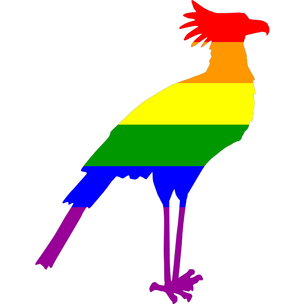 SVG Secretary Bird Rainbow