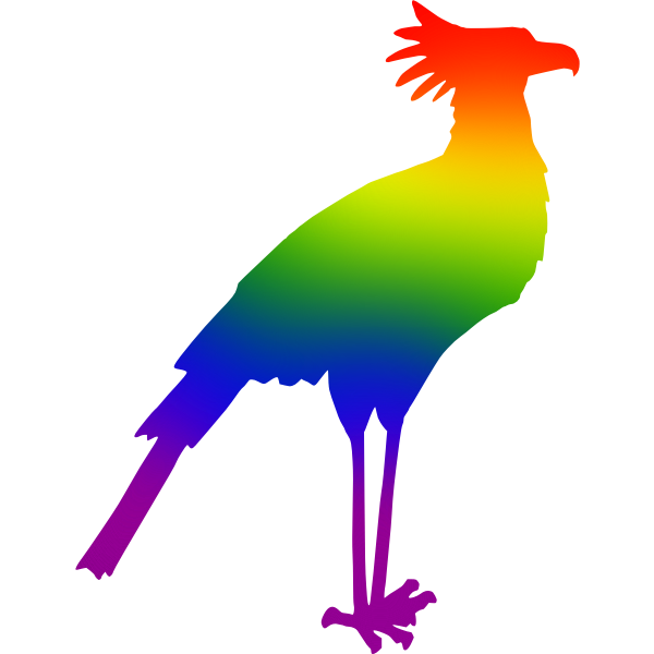 SVG Secretary Bird Rainbow Colors