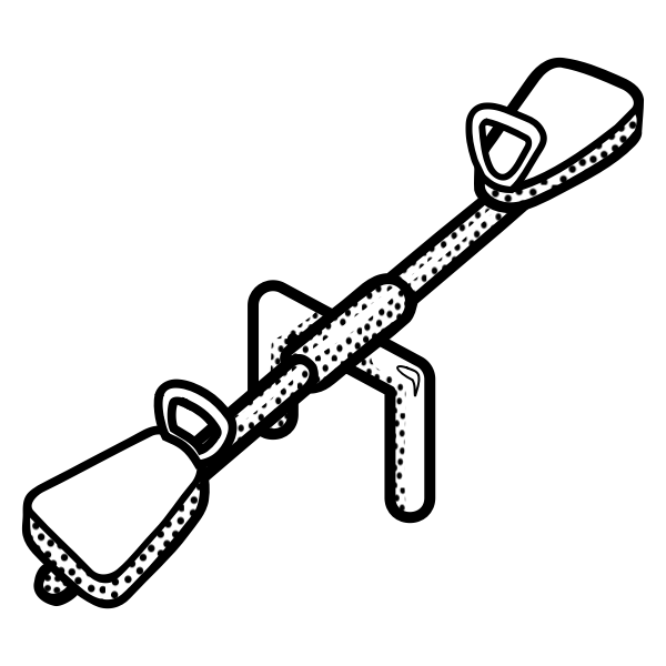 SVG Seesaw black and white line art vector image