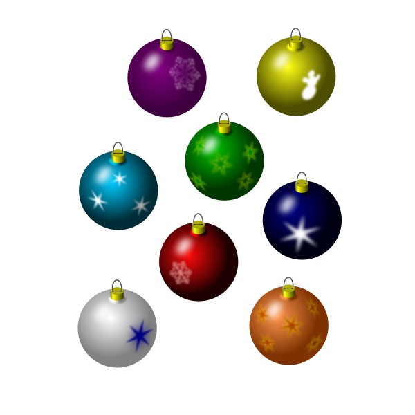 SVG Selection of Christmas ornaments vector image