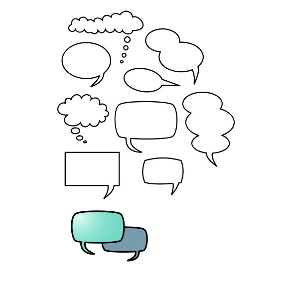 SVG Selection of comic clouds vector drawing