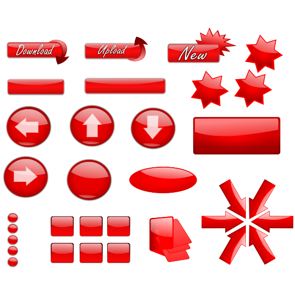SVG Selection of download upload and arrows buttons vector image