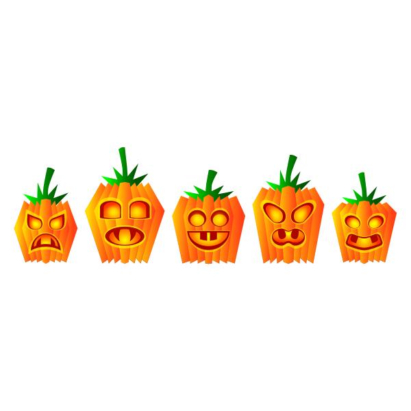 SVG Selection of Halloween pumpkin vector illustration