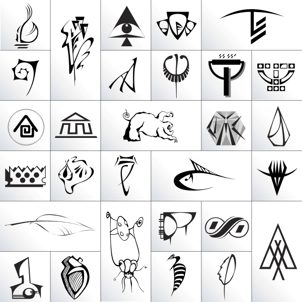 SVG Selection of Indian symbols vector drawing