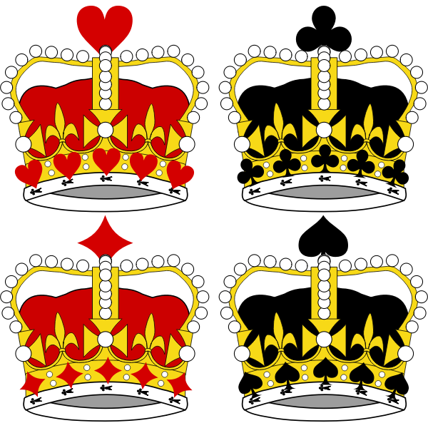 SVG Selection of king crowns vector illustration