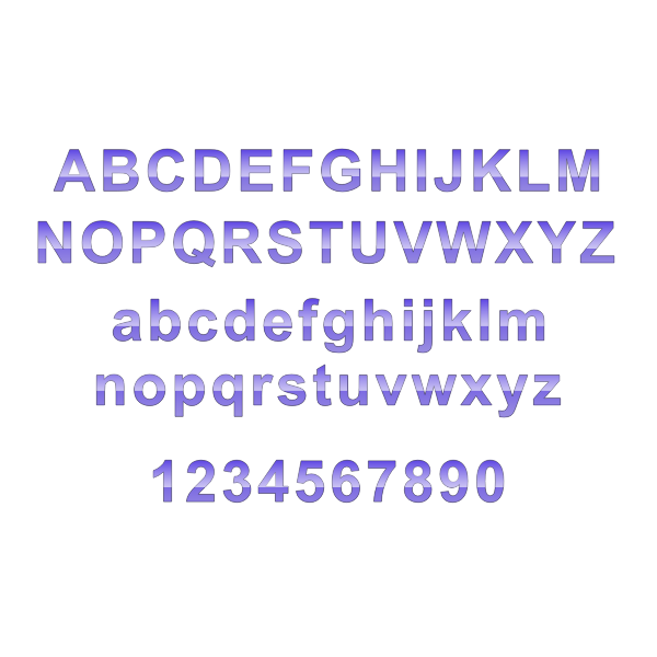 SVG Selection of letters and numbers vector drawing
