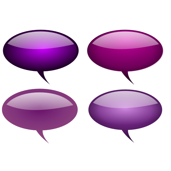 SVG Selection of purple callout bubbles vector clip art