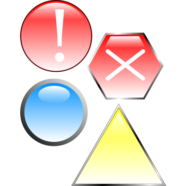 SVG Selection of reflective shapes and signs vector clip art