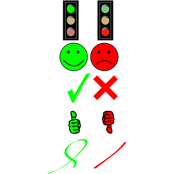 SVG Selection of signs for good and bad vector clip art
