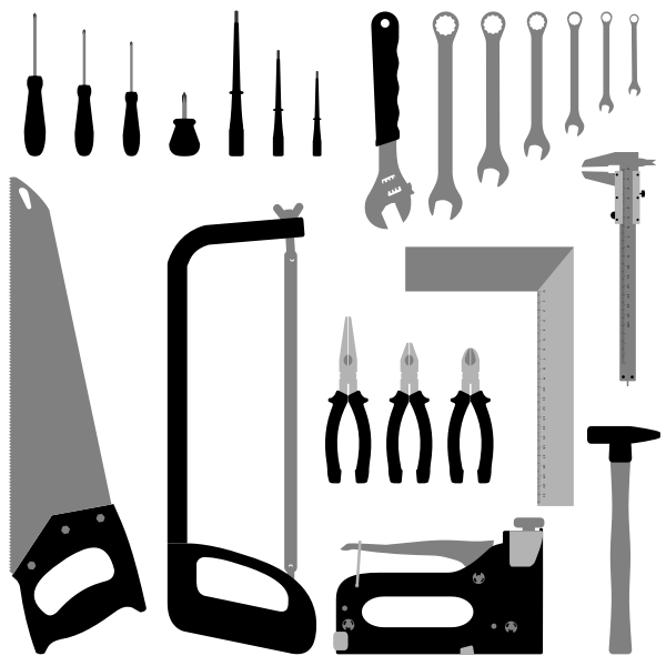 SVG Selection of tools vector illustration