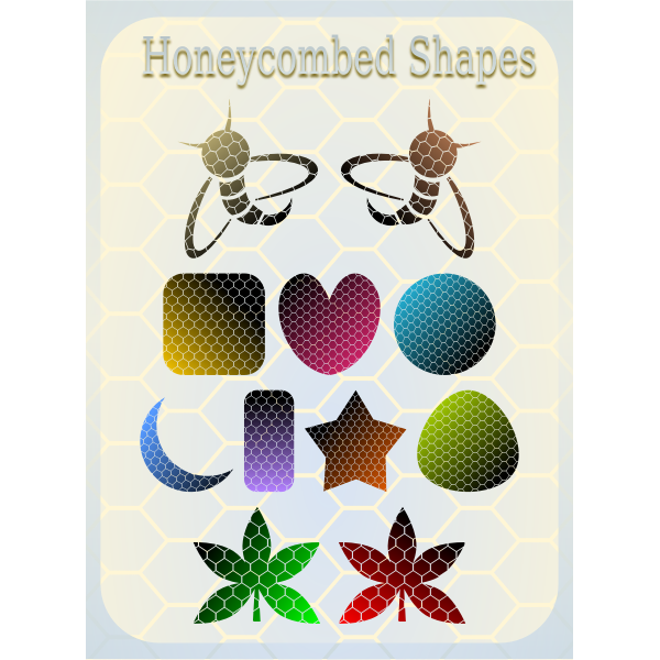 SVG Selection of vector honeycombed shapes