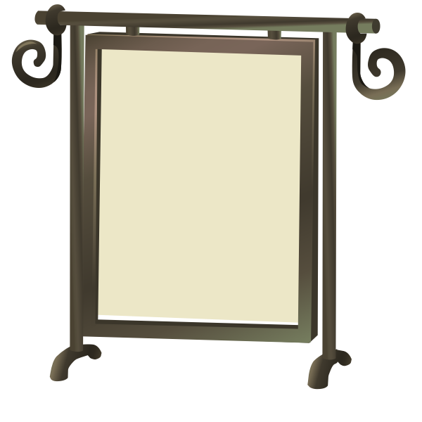 SVG Self-standing mirror with brown frame vector clip art