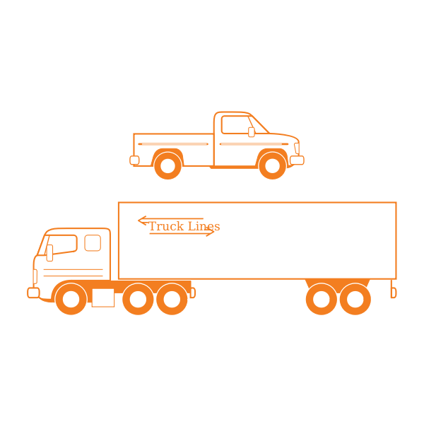 SVG Semi and pickup trucks vector illustration