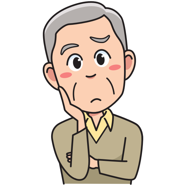 SVG Senior man thinking