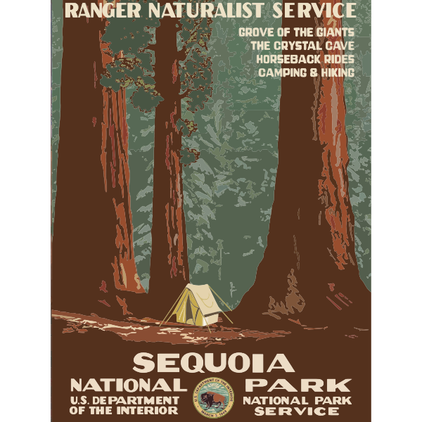 SVG Sequoia travel poster