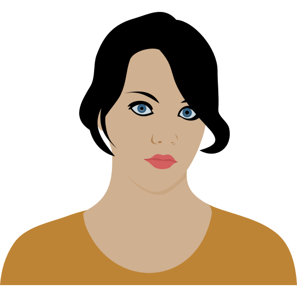 SVG Serious woman profile vector image