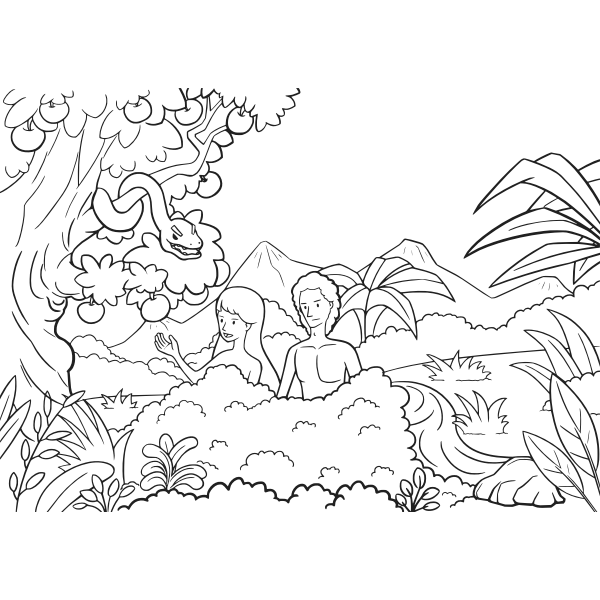 SVG Serpent advising Adam and Eve