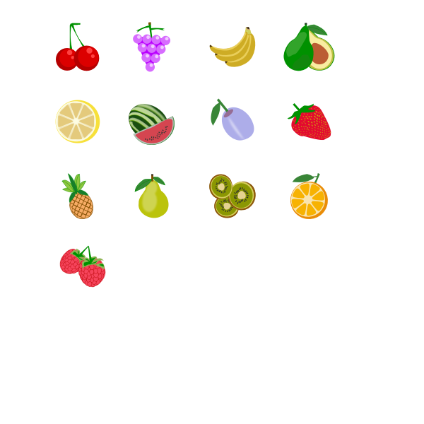 SVG Set icone frutta