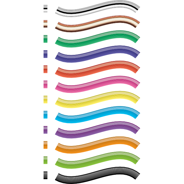 SVG Set of different color brushes vector drawing