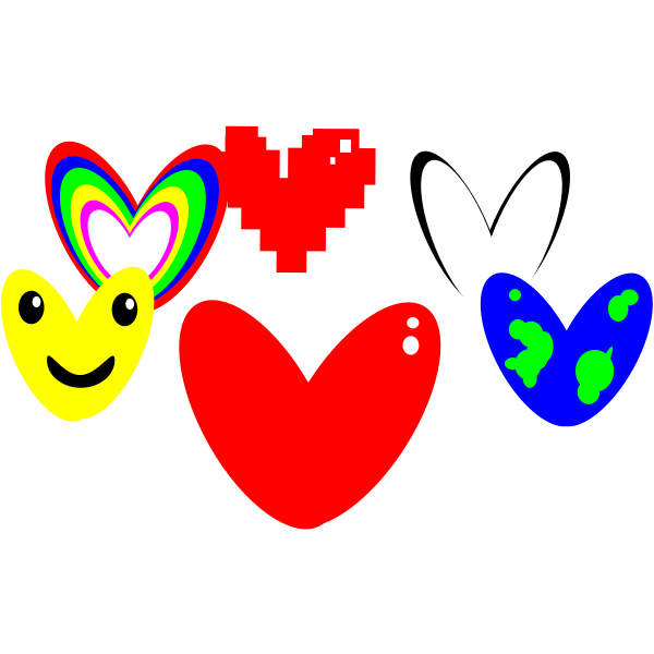 SVG Set of hearts vector drawing