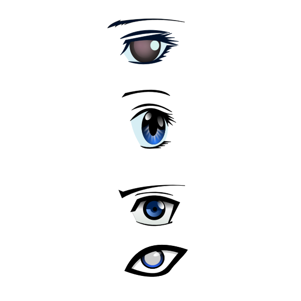 SVG Set of manga eyes vector illustration
