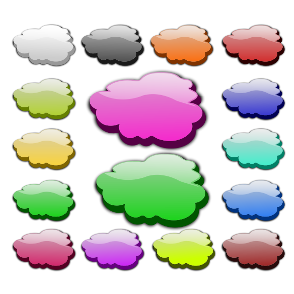 SVG Set of shiny colorful speech bubbles vector graphics