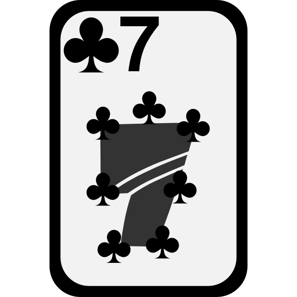 SVG Seven of Clubs funky playing card vector image