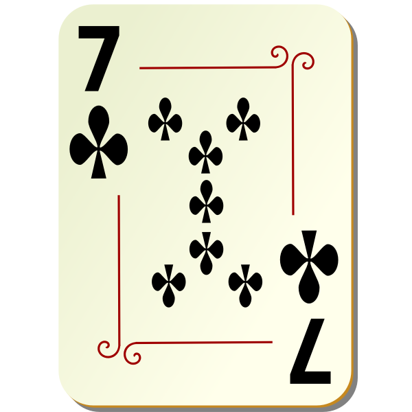 SVG Seven of clubs vector graphics