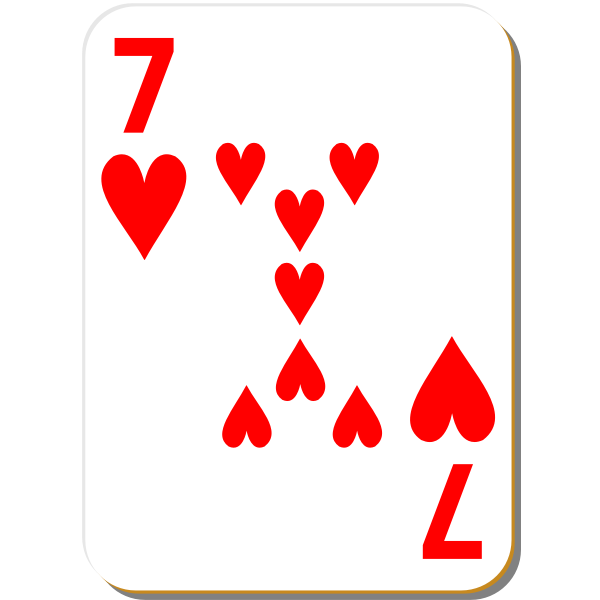 SVG Seven of hearts vector clip art